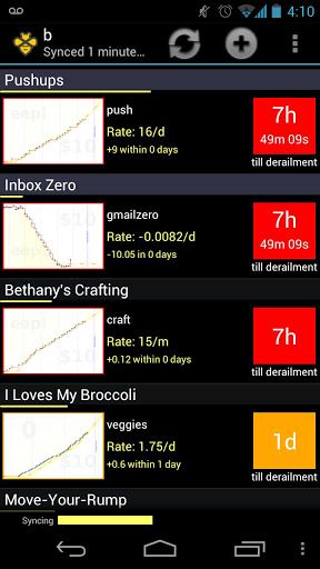 screenshot from the android app