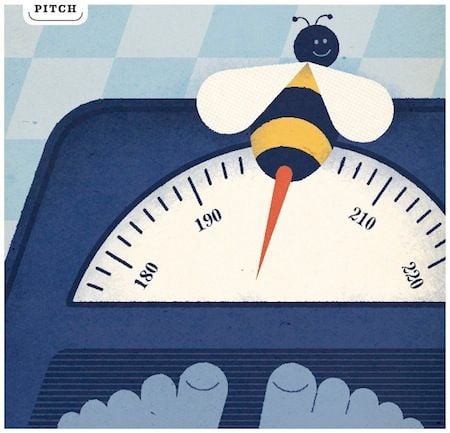 reproduced with permission from the Southwest Airlines inflight magazine (Spirit) image from the southwest airlines inflight magazine, with a bee's stinger as the needle of a scale