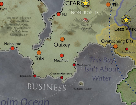 TODO: pun about putting us on the map Zoomed in section of Slate Star Codex's rationality map