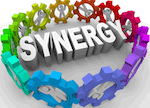 We thought it would be funny to add “Synergy!” in an ironic font. This is the best we came up with. Synergy!