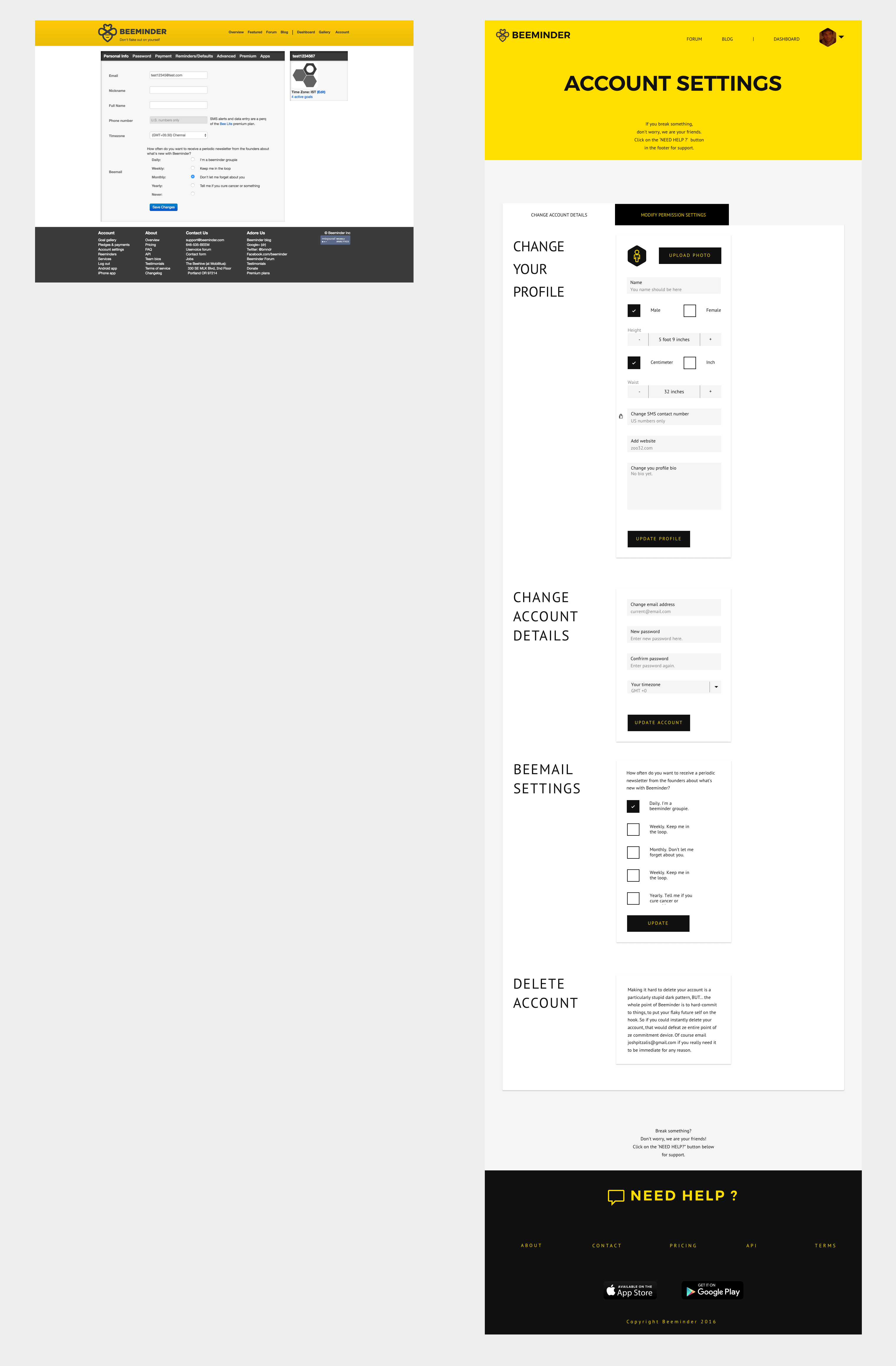 Settings before-and-after Settings before-and-after
