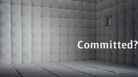 Padded cell that says 'Committed?'