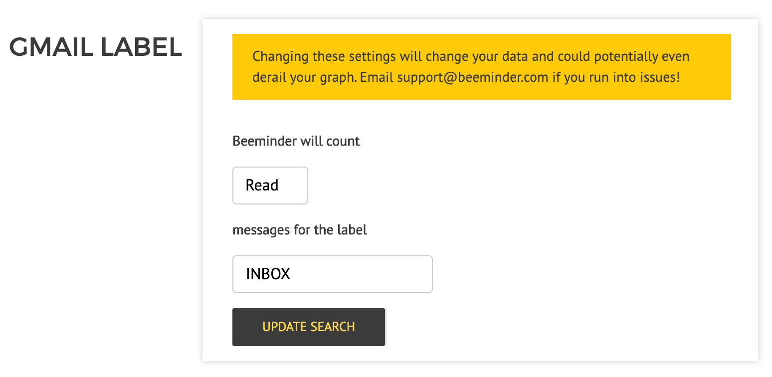 Screenshot of the UI for picking what label to beemind Screenshot of the UI for picking what label to beemind