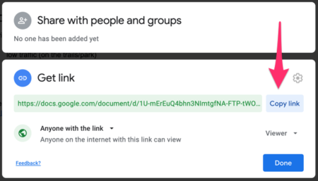 It's pretty self-explanatory at this point. Google Docs: getting shareable link