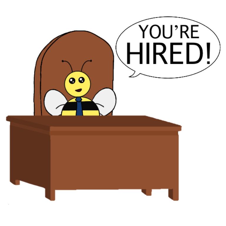 Boss as a Service -- Get Stuff Done Bee at a big boss desk